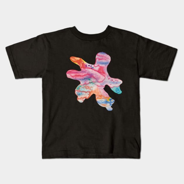 abstract art watercolor cell organic stain Kids T-Shirt by maoudraw